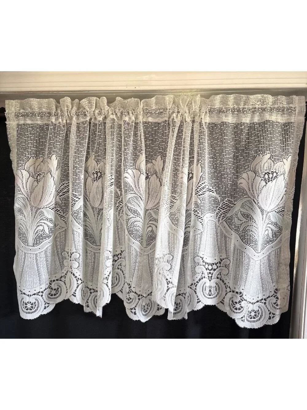 Cream Lace Floral Valance Measurements 53
